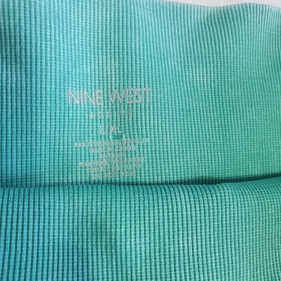 NINE West Active Mint Green Biker Gym Athletic Workout Shorts Cutouts Large XL - Picture 5 of 11